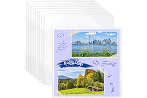 Vmiapxo 70 Pack No Holes Sheet Protectors, Clear Scrapbook Page Protectors Sleeves Vinyl Record Protective Sleeves 3 Mil Album Covers Paper Pocket,12.5 x 12.5Inch