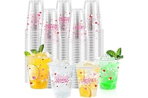 50 Pcs Galentines Day Plastic Cups 12oz Galentines Gang Disposable Clear Plastic Cups Girl Gang Valentines Day Decorations fo