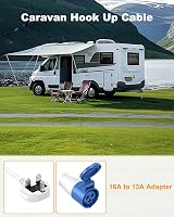 ROOTOMA Camping Electric Hook Up Cable 16Amp to 13Amp Adapter 1M 230V UK Plug view 3