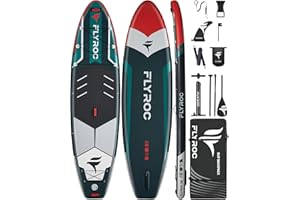 FLYROC 11'6x35'' Extra Wide Inflatable Paddle Board, 450lb Capacity Stand Up Paddle Board for Adults (x3), Stable Inflatable SUP, All Skill Levels, 3 Handles, 100L Backpack, 3PCS Paddle, 5L Dry Bag