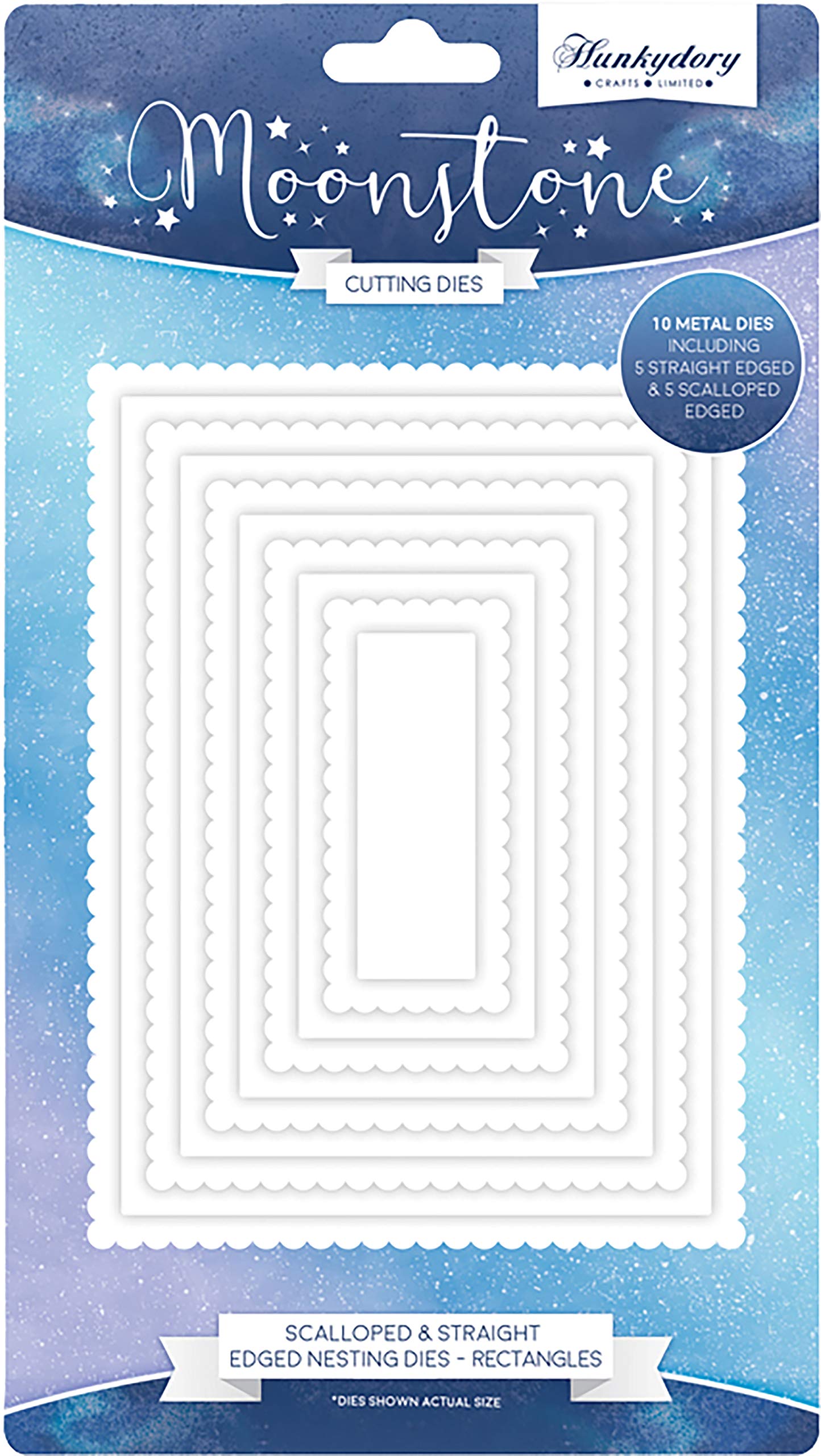 Hunkydory Moonstone Dies-Scalloped & Straight Nesting Rectangles