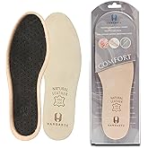 HANDARTE Leather Sockless Shoe Insoles | Thin Dress Shoe Inserts for Men/Women | 100% Natural Goatskin - ChromeFree, Anti Sweat & Anti-Odor (Brown, US W9.5/M8 | EU41)