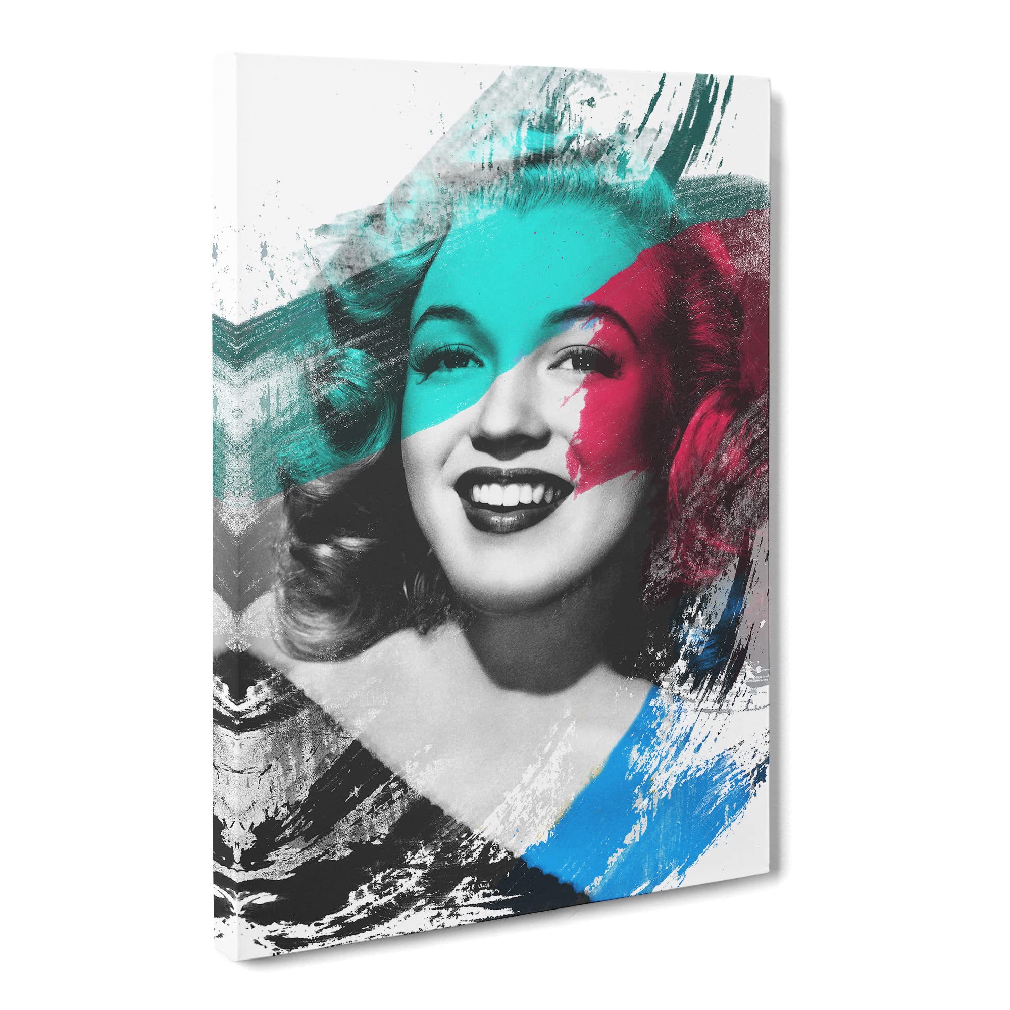 Marilyn Monroe No.4 V2 Canvas Print | Gallery Wrapped 30mm Frame Wall Art | 20x14 inches | Ready to Hang | Modern Picture | Living Room Bedroom Lounge Office