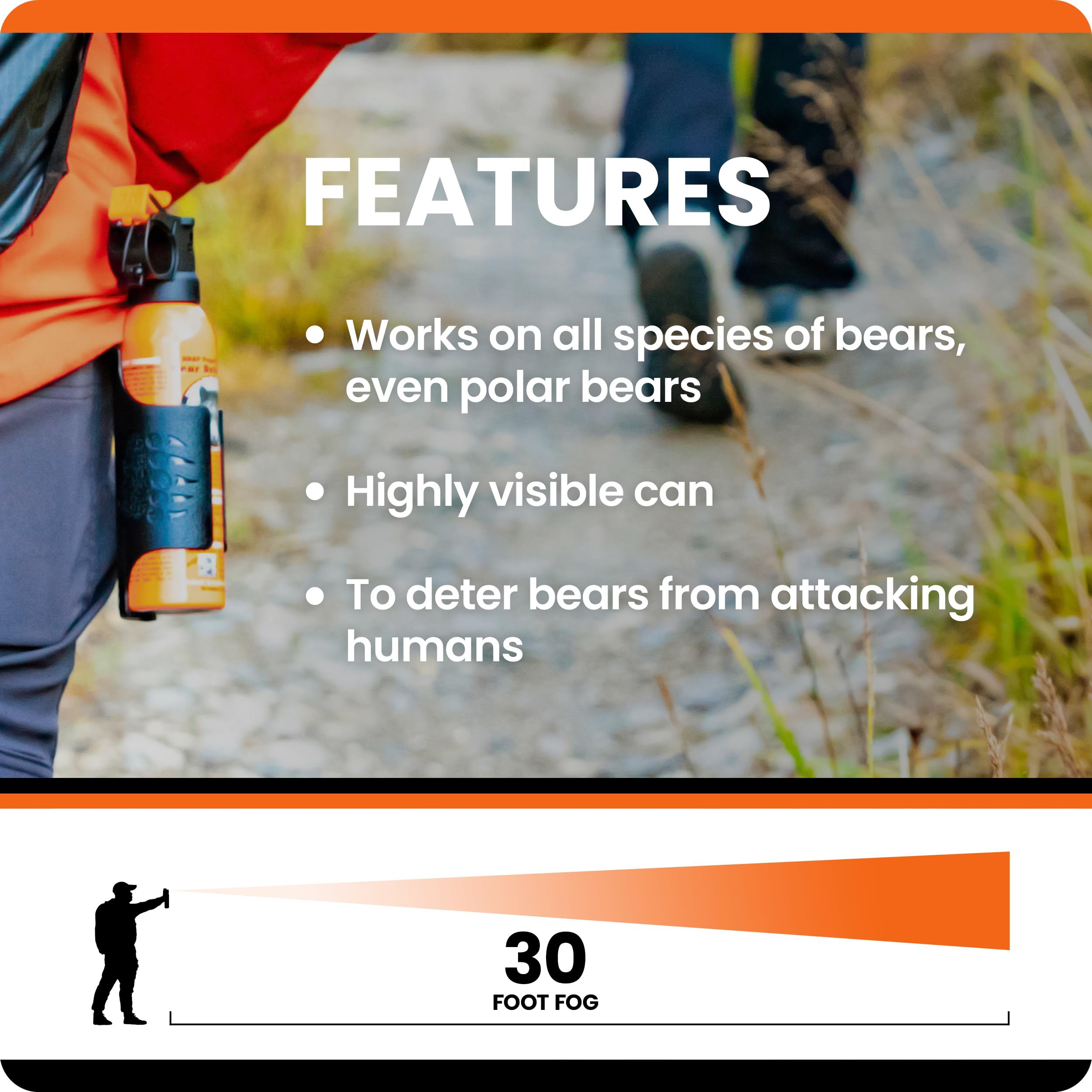 UDAP Pepper Power Bear Spray Self Defense Deterrent With Griz Guard