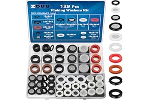 ZDBB 129 PCS Garden Hose Washers Shower Head Gaskets with Screen Filter,Silicone Rubber Washer for 3/4,1/2 Inch Water Fittings Plumbing Shower Hose Splitter Washing Machine Rv Faucet