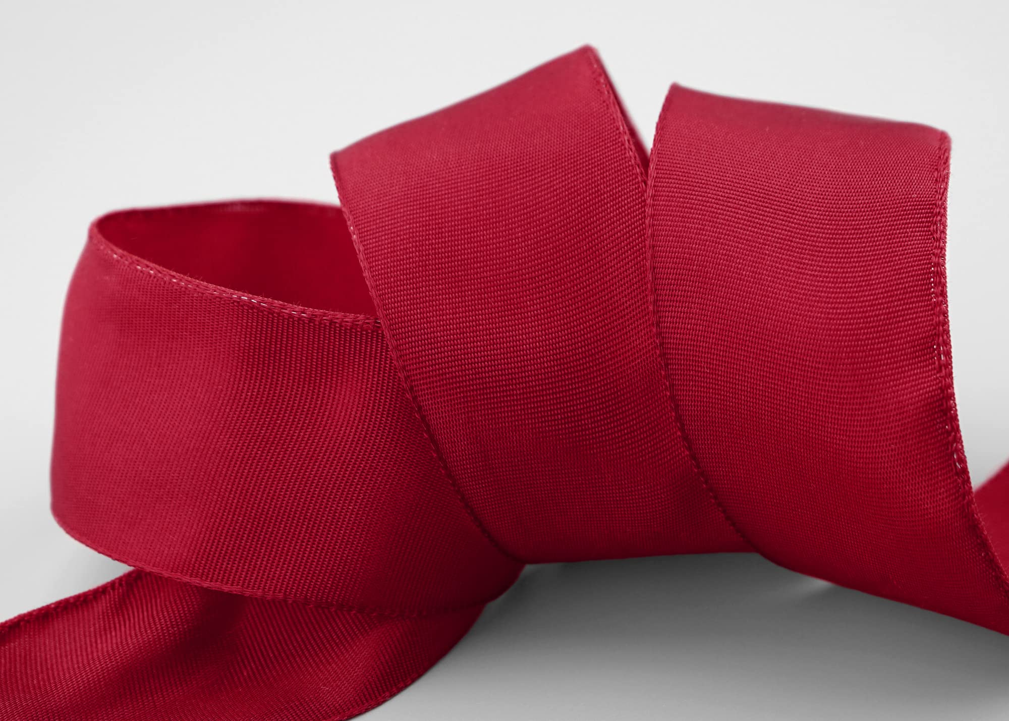 finemark 25 m x 40 mm Wired Edge Ribbon Leo Dark Red Bordeaux (191) Decorative Ribbon with Wired Edges Plain Gift Ribbon Fabric Ribbon Ribbon Wire Made of Renewable Raw Materials Biodegradable