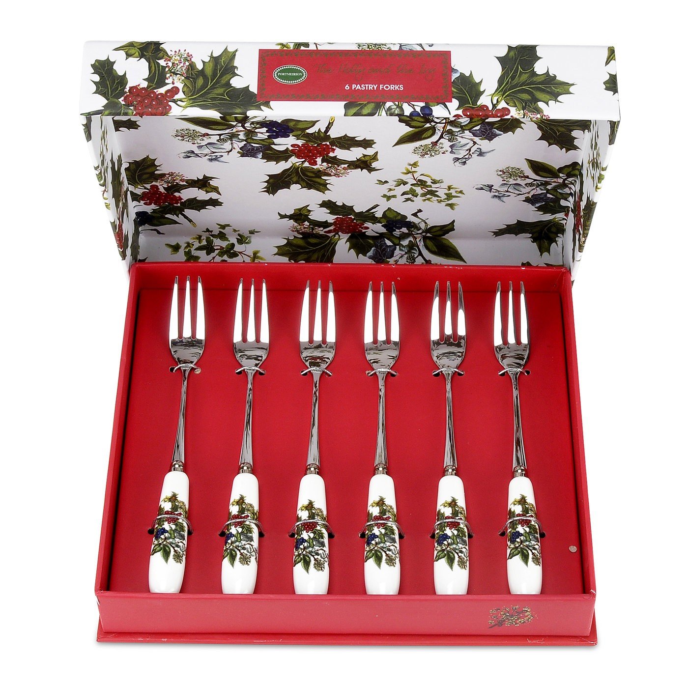 Portmeirion The Holly and The Ivy Pastry Forks, Set of 6