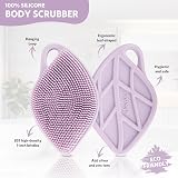 Sndyi Silicone Body Scrubber Leaf Shape Purple Exfoliating Shower Brush view 2