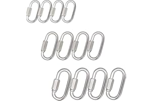 Lesnala 12PCS Quick Links D Shape Locking,304 Stainless Steel Chain Connector,Chain Repair Links,Keychain Buckle,What can use for Carabiners,Hammock,Camping,Hiking,Field Trip(Three Types/M4,M5,M6)