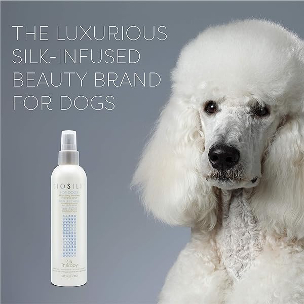 BIOSILK FOR DOGS SILK THERAPY DEEP MOISTURE WATERLESS SHAMPOO SPRAY, 8 OZ | BEST WATERLESS SHAMPOO SPRAY FOR ALL DOGS AND PUPPIES, 8 OUNCES DRY DOG SHAMPOO