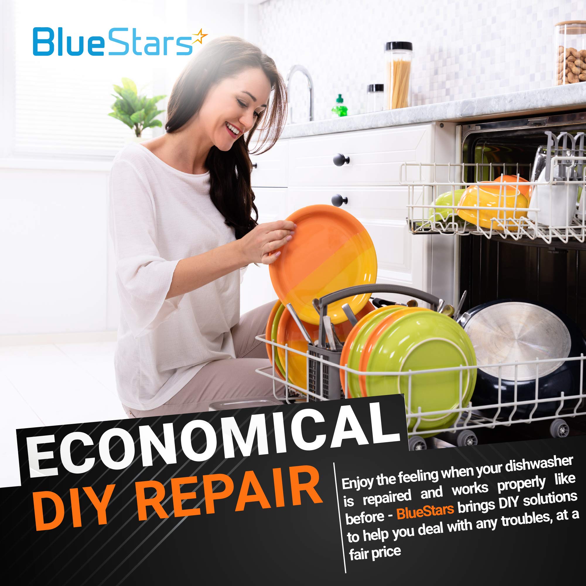 BlueStars 5001DD4001A Dishwasher Mounting Brackets Kit - Instruction Sheet Included - Compatible with LG Dishwashers Top & Side Mounting - Replaces PS3525525 AH3525525 AP4438292 1266844