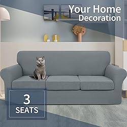 JIVINER Newest 4 Pieces Couch Covers for 3 Cushion