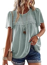 Falechay Womens Summer Tops Solid Blouses for Women