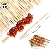 Lanjue 200Pcs Bamboo Paddle Skewers 15cm Natural Wooden Forked Handles view 2