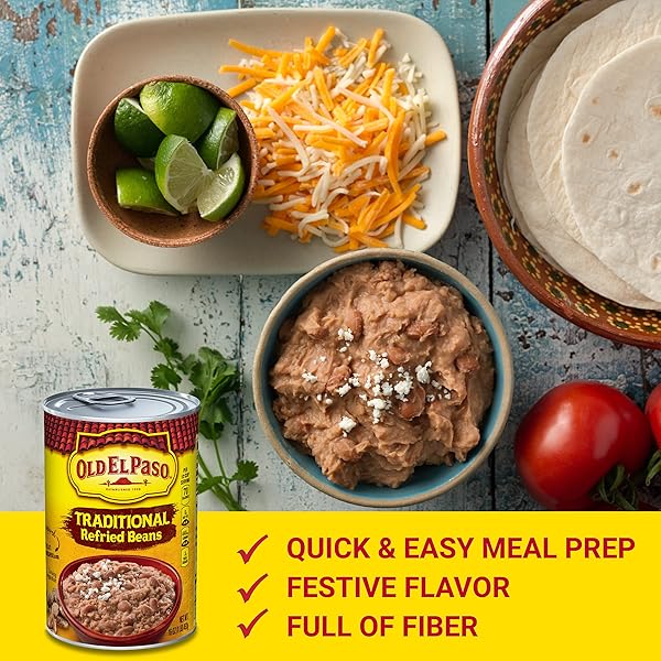 OLD EL PASO TRADITIONAL CANNED REFRIED BEANS, 1 CAN, 16 OZ