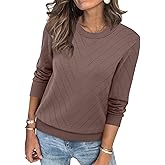 Sampeel Womens Sweaters Crew Neck Long Sleeve Tops Knit Soft Pullover Sweaters Cozy Dressy Casual Shirts Fashion Clothing