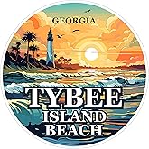 Tybee Island Beach Georgia Sticker 4 Inch Coastal Seaside Ocean Coastal - Waterproof Vinyl Decal for Laptop Water Bottle Car Tumbler - Durable Aesthetic Long-Lasting Stickers for Adults ID44990