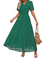 ZESICA Women's 2025 Summer Short Sleeve Maxi Dress