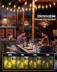 PARTPHONER LED Outdoor String Lights, 180FT Patio