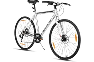 HH HILAND HILAND 700C Road Hybrid Bike, 7 speeds Bikes Urban City Commuter Bicycle with Disc Brake for Men Women Adult Comfortable Bicycle