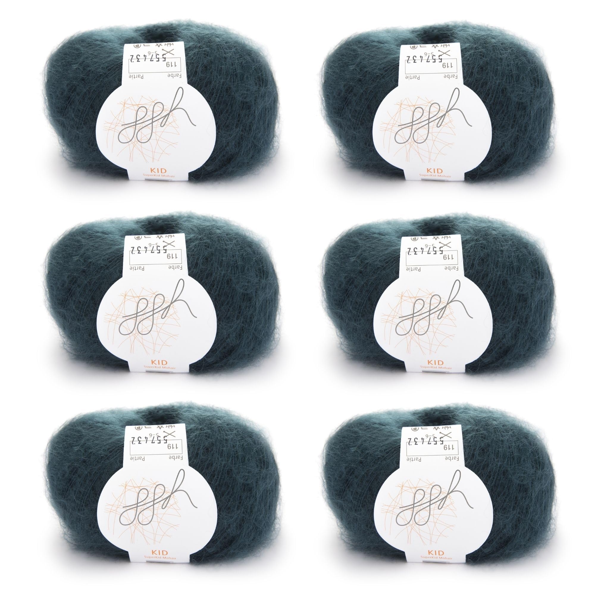 ggh Kid Box - 6 balls of knitting wool made of kid mohair - colour 119 - green slate