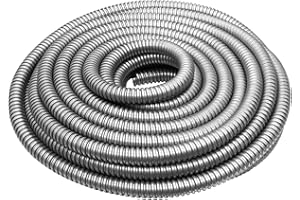 1/2 inch x 25ft Flexible Electrical Conduit, Iron Galvanized Access Line Conduit, Greenfield Flex Conduit, for Manage and Pro
