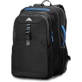 High Sierra Hi-Life 3-in-1 Convertible Backpack - Features Removable Daypack, Stack-It Strap, Adjustable Sternum Strap, Fleeced Pocket For Scratch Protection, Dual Water Bottle Pockets - Black/Blue