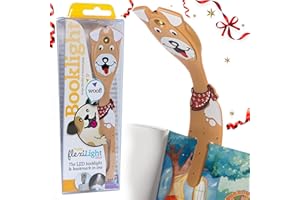 Gifts for Readers & Writers Bookmark Reading Light Dog - 2in1 Clip On Bookmark Kids Light for Reading in Bed, Travel Cute Lights, 8 Lumen LED