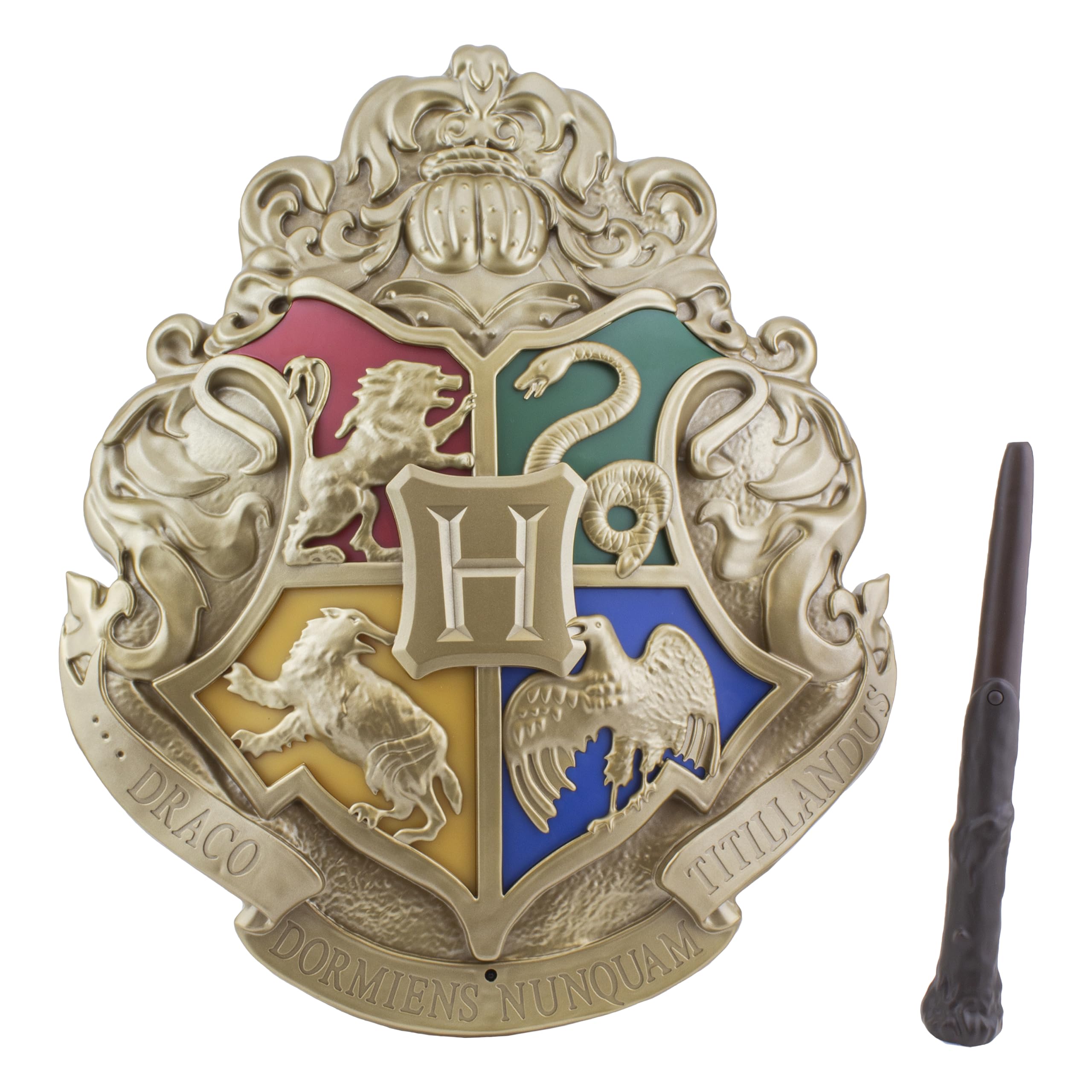Photo 1 of Harry Potter Hogwarts Crest Sign Lamp with Noble Wand Remote Control - Wall Decor or Stand-Alone Collectible Gifts for Fans