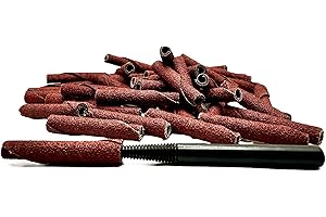 Pro-Graad 1/4” Diameter x 1-1/2” Length x 1/8” Pilot Hole 60 Grit Aluminum Oxide Straight/Untapered Cartridge Roll, 50 Pack, Includes 1x CR-9 Mandrel