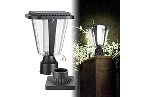 Lovus Solar Light Lamp Post, 6000K Outdoor Solar Pillar Lights Waterproof with 3-Inch Pier Mount Base for Mailbox, Pathway, Garden, Deck (White Light)