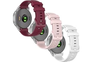 Anrir for Garmin Vivoactive 4S Watch Band, 18mm Soft Silicone Band for Garmin Vivomove 3S 39mm, Fossil Women's Gen 6/5E 42mm, Fossil Q Venture Gen 4 HR/Gen 3, Fossil Women's Sport 41mm Bands-3 Pack