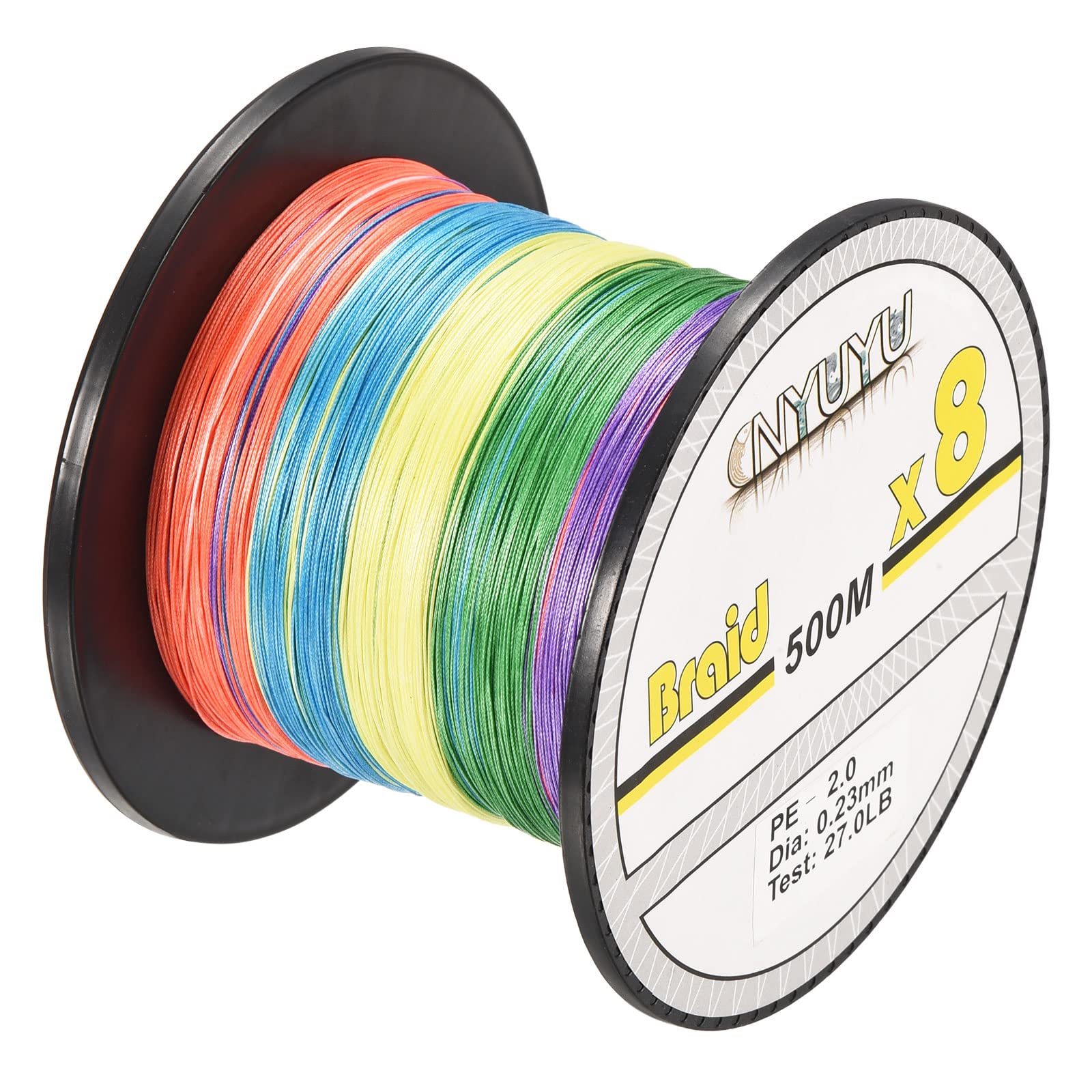PATIKIL 547Yard/1640Ft Braided Fishing Line 8 Strands, 28LB PE Braided Line Abrasion Resistant Zero Stretch for Saltwater or Freshwater, Colored