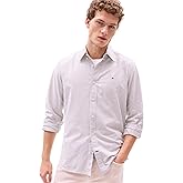 TOMMY HILFIGER Men's Signature Long Sleeve Casual Button Down Shirt in Regular Fit 2025 Collection
