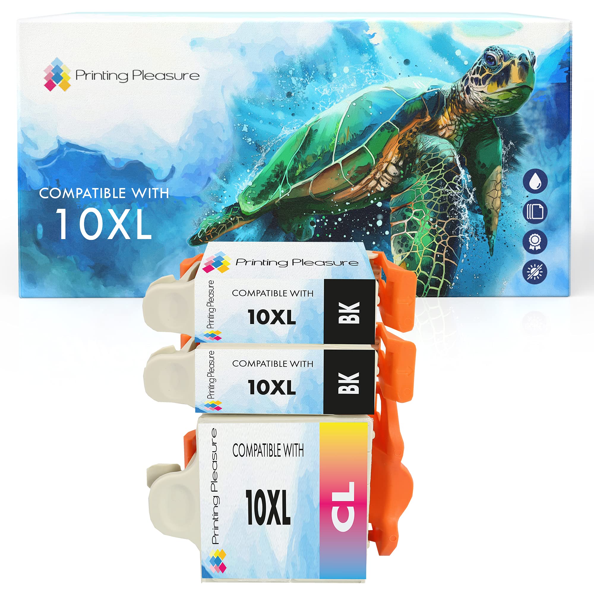 3 XL (1 SET + 1 BLACK) Compatible 10B & 10C Ink Cartridges for Kodak ESP 3 5 7 9 3200 3250 5000 5100 5200 5210 5250 5300 5500 6100 6150 7250 9250 Hero 6.1 7.1 9.1 - Black/Colour, High Capacity