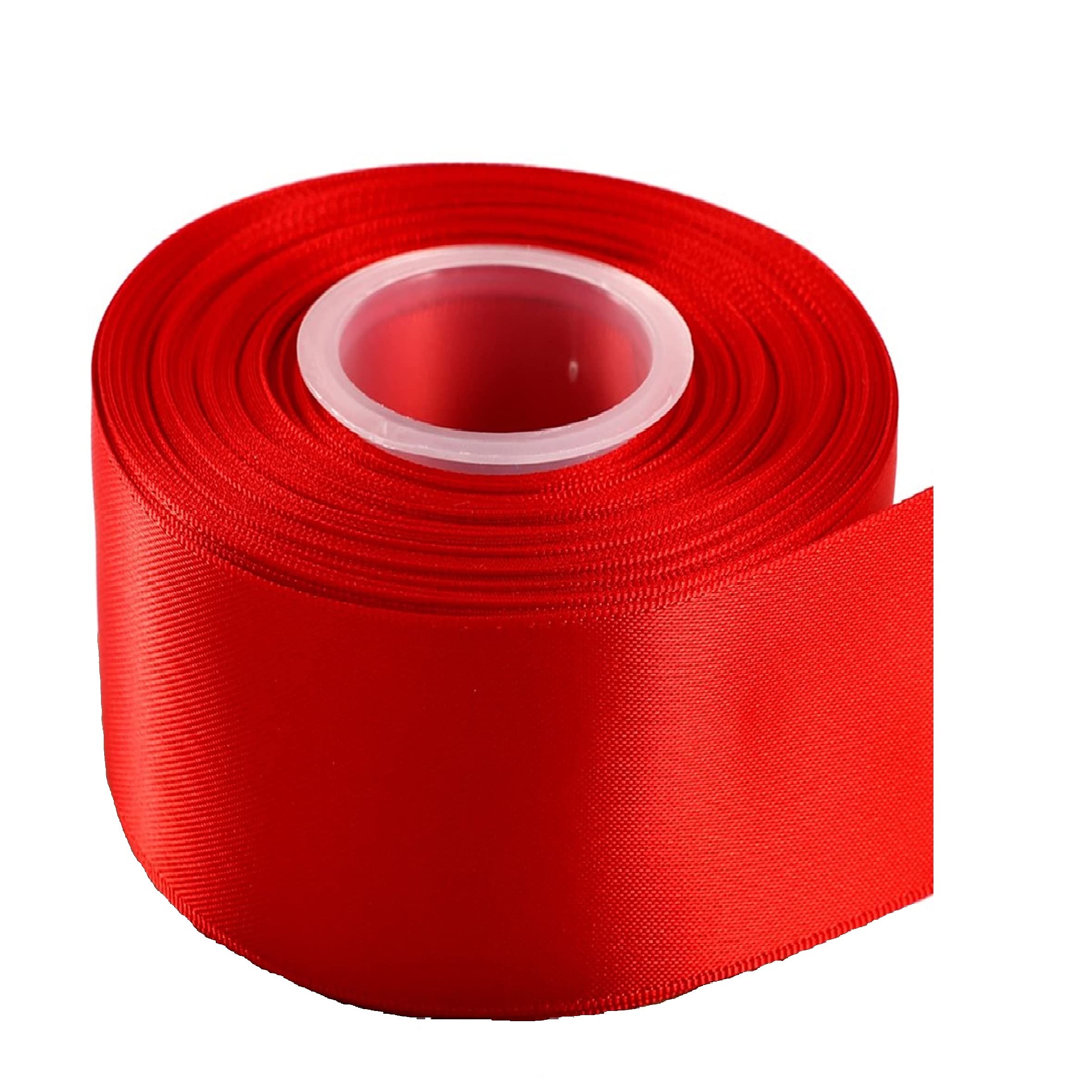 Red Satin Ribbon 50mm Wide Full 25 Yards s; Double Sided for Gifts Wrap, Sew, Party, Decorations, Events, Dress, Crafts, Dress, Floral, Christmas, Bows and Much More