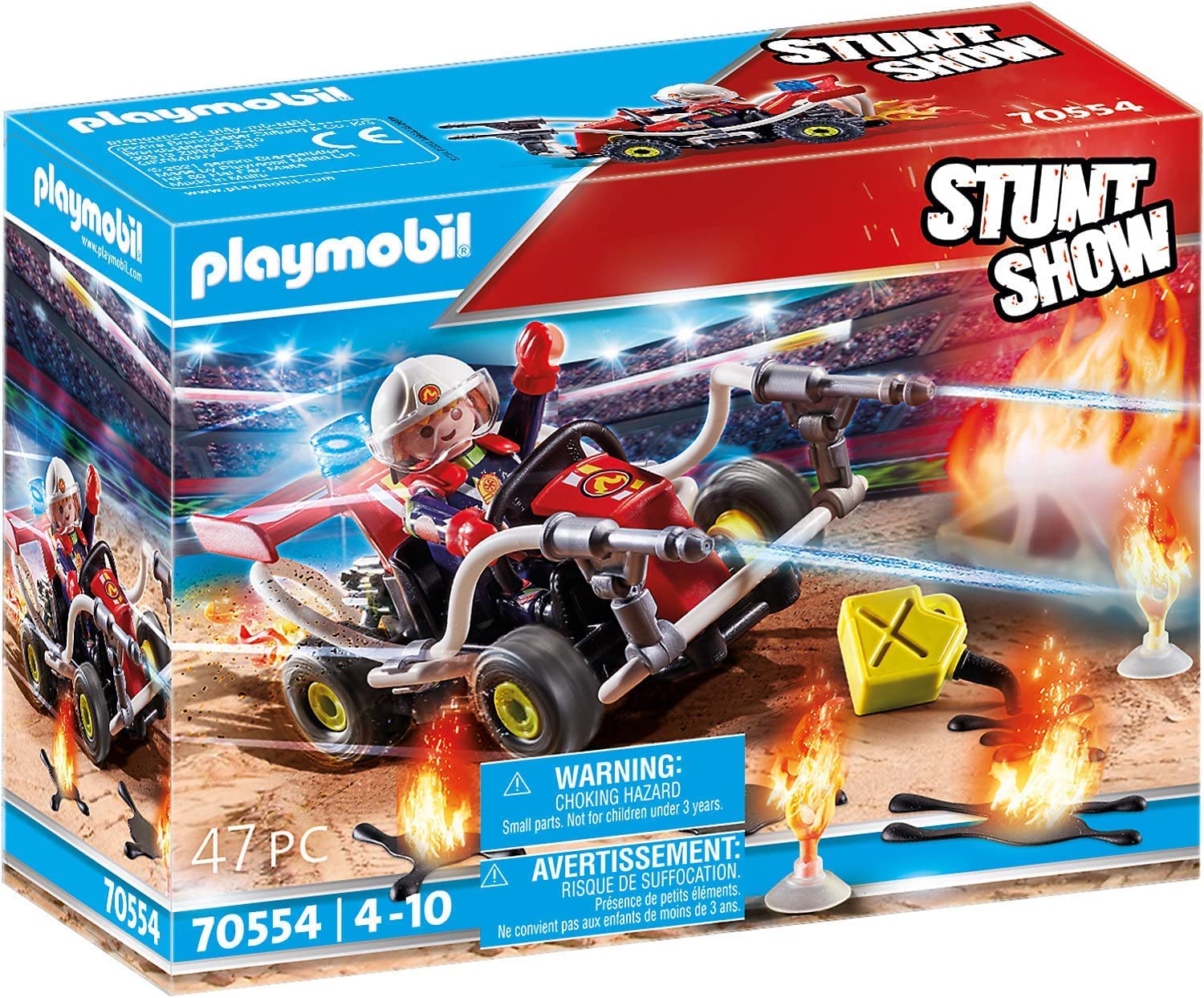 Playmobil 70554 Stunt Show Fire Quad, for Children Ages 4-10, Fun Imaginative Role-Play, PlaySets Suitable for Children Ages 4+
