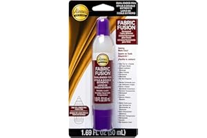 Aleene's Fabric Fusion Glue 1.6 oz Dual-Ended Pen, Fine Tip & Sponge Tip, Nontoxic, Permanent and Washable Adhesive, Dries Flexible, Strong Bond on Fabrics, Patches, Clothing, Denim, Materials