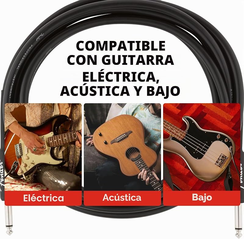 Professional Cable de Guitarra Eléctrica Recto/Angular 25 pies