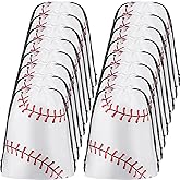 Flutesan 50 Pack 8 x 10 Inch Drawstring Baseball Party Favor Bags Plastic Baseball Snack Goodie Bags Gift Packaging Storage for Kids Boys Birthday Sports Theme Party Supplies