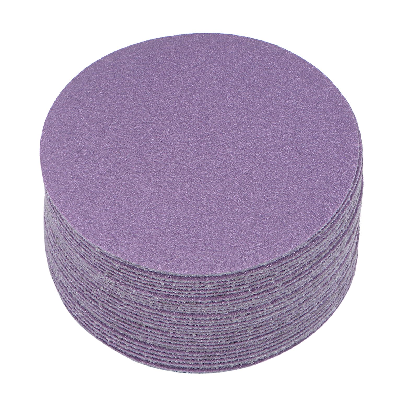 Kozelo 30pcs Premium Sanding Discs Hook and Loop Backing - [3 Inch x 120 Grits] Purple Sandpapers Finishing Discs for Auto Car Wood Metal Polishing