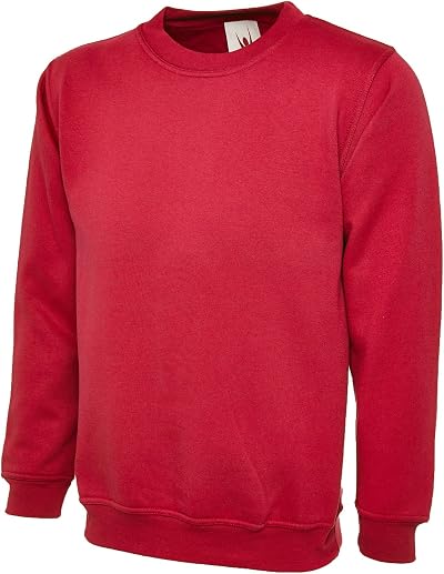 Uneek Plain Classic Crewneck Sweatshirt Red 300g XXXL