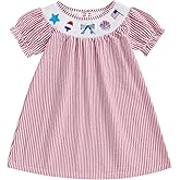 Toddler Little Baby Girl St Patricks Day Outfit Clover Smocked Dress Puff Short Sleeve Plaid Dress Irish Clothes