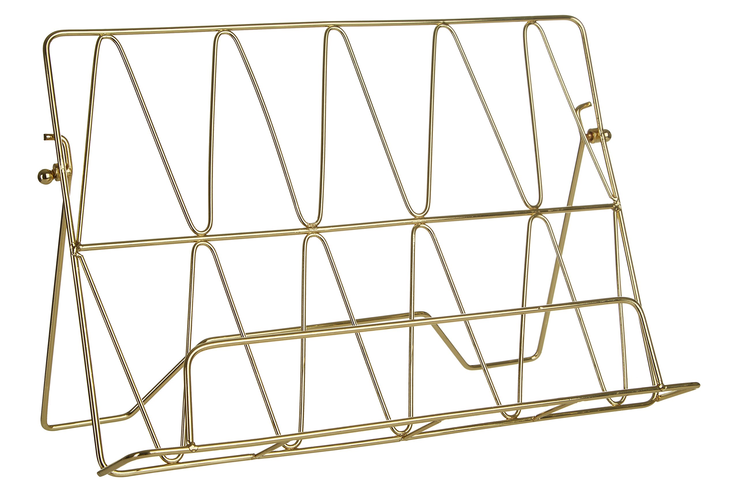 Premier Housewares 507570 Vertex Cookbook Stand - Gold Plated 17 x 30 x 21 cm