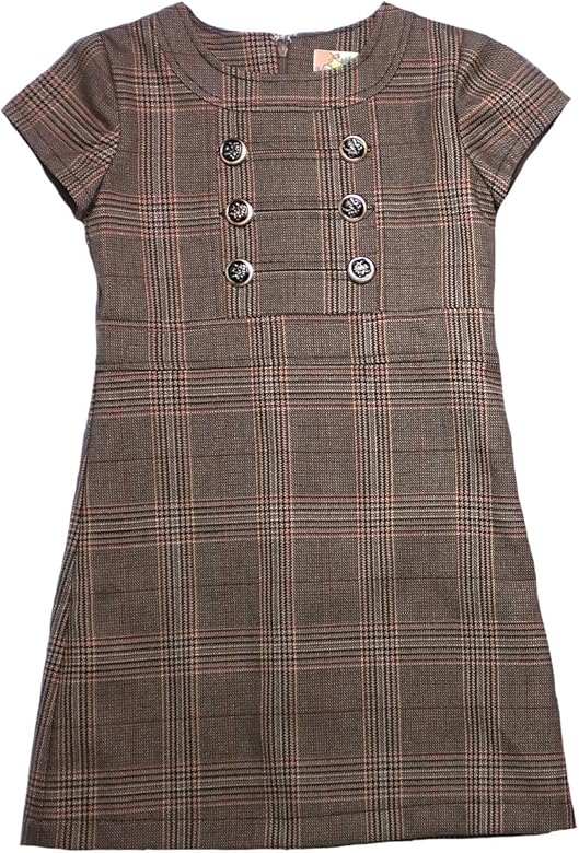 Amazon Co Jp ダックビル Duckbill フォーマル ワンピース ガールズ 英国お嬢様風 タータンチェック柄 濠du ブラウンチェック 110cm 服 ファッション小物