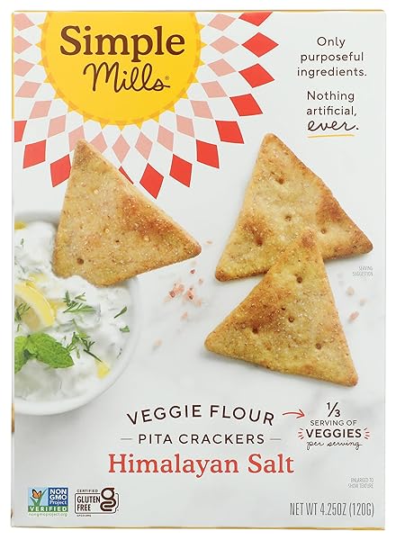 SIMPLE MILLS VEGGIE PITA CRACKERS, HIMALAYAN SALT –...