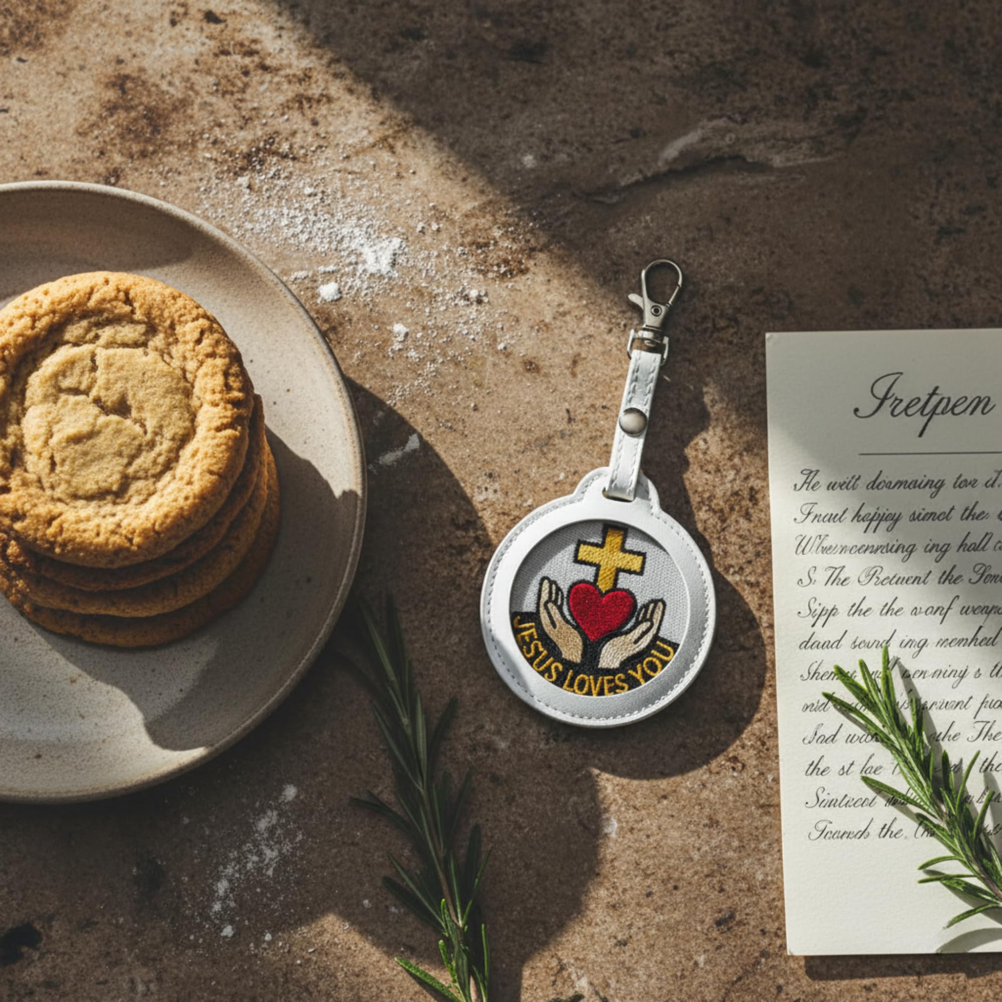 Ctctoo NFC Bible Verse Keychain | Jesus Loves You Embroidered Patch | Tap for Daily Scripture | Inspirational Christian Gift for Men & Women & Youth Groups | Smart Religious Tag for Backpacks & Keys