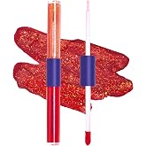 UNICORN SNOT Quiet Riot Glitter Lip Duo | 2-in-1 Set: Matte Lipstick &amp; Plastic-Free Glitter | 0.15oz Red Lipstick &amp; 0.16oz Gloss, Clash