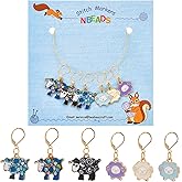 NBEADS 6 Pcs Sheep Stitch Markers, Alloy Enamel Crochet Stitch Marker Charms Locking Stitch Marker Knitting DIY Handmade Gift