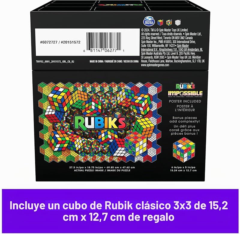 Cubo de Rubik, Puzzle Impossível, Puzzle Lenticular de 604 Peças, desde os 14 anos
